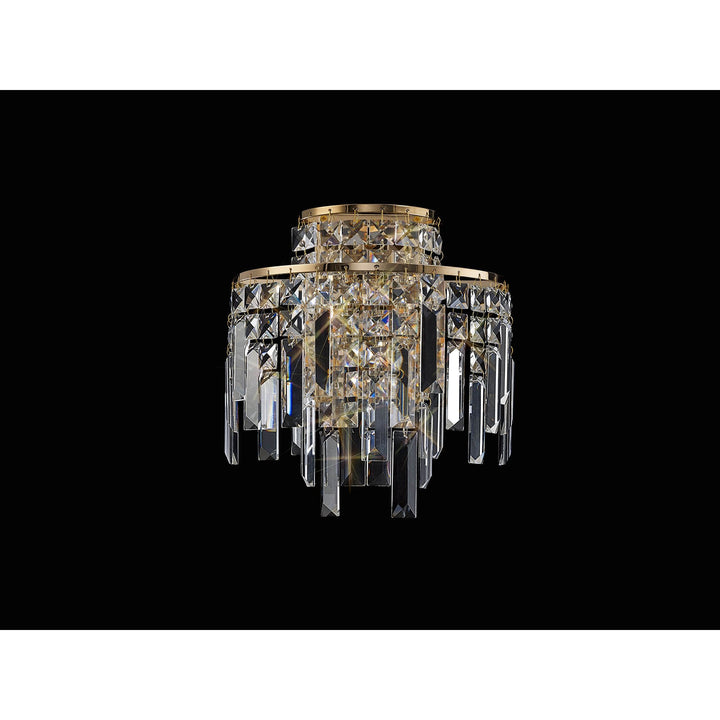 Diyas IL31810 Maddison Wall Lamp 2 Light G9 French Gold/Crystal