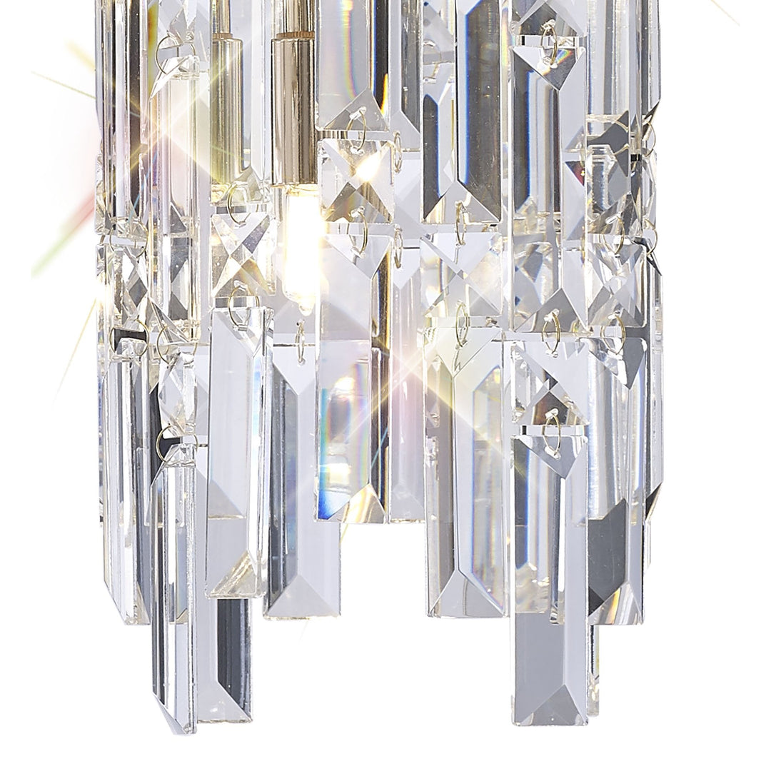 Diyas IL31813 Maddison Pendant Cylinder 2 Light G9 French Gold/Crystal (S)
