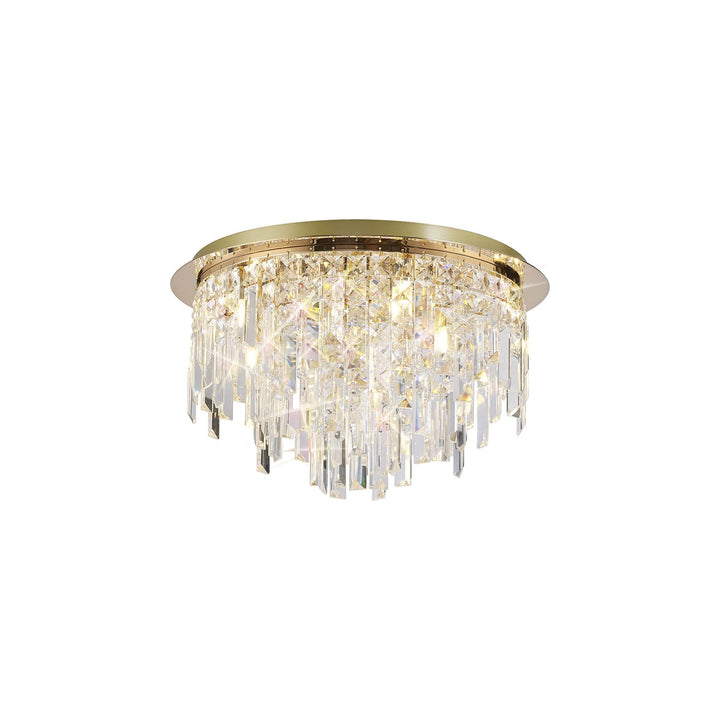 Diyas IL31811 Maddison Ceiling Round 6 Light G9 French Gold/Crystal