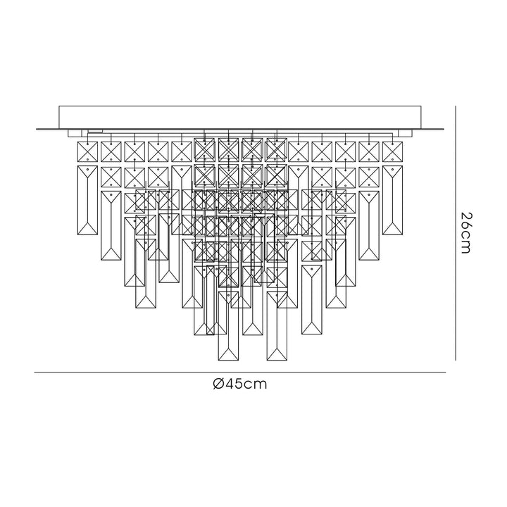 Diyas IL31811 Maddison Ceiling Round 6 Light G9 French Gold/Crystal