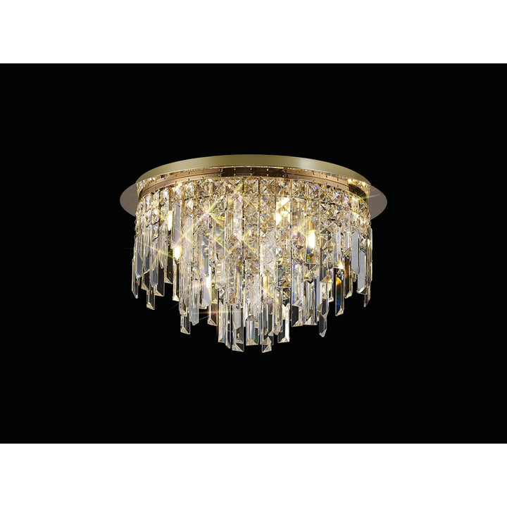 Diyas IL31811 Maddison Ceiling Round 6 Light G9 French Gold/Crystal