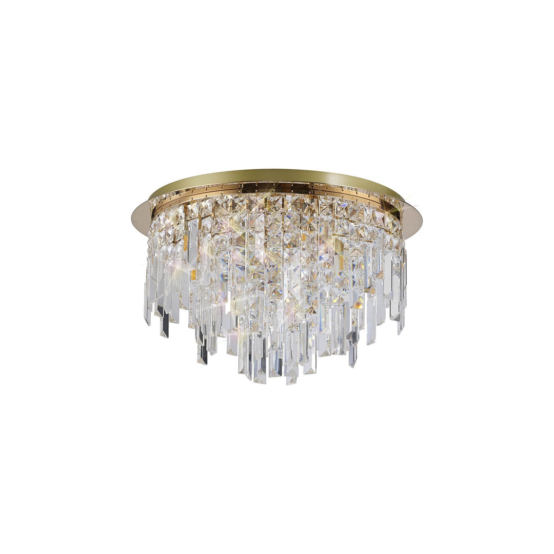 Diyas IL31811 Maddison Ceiling Round 6 Light G9 French Gold/Crystal