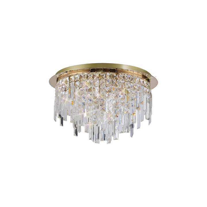 Diyas IL31811 Maddison Ceiling Round 6 Light G9 French Gold/Crystal