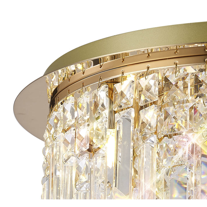 Diyas IL31811 Maddison Ceiling Round 6 Light G9 French Gold/Crystal