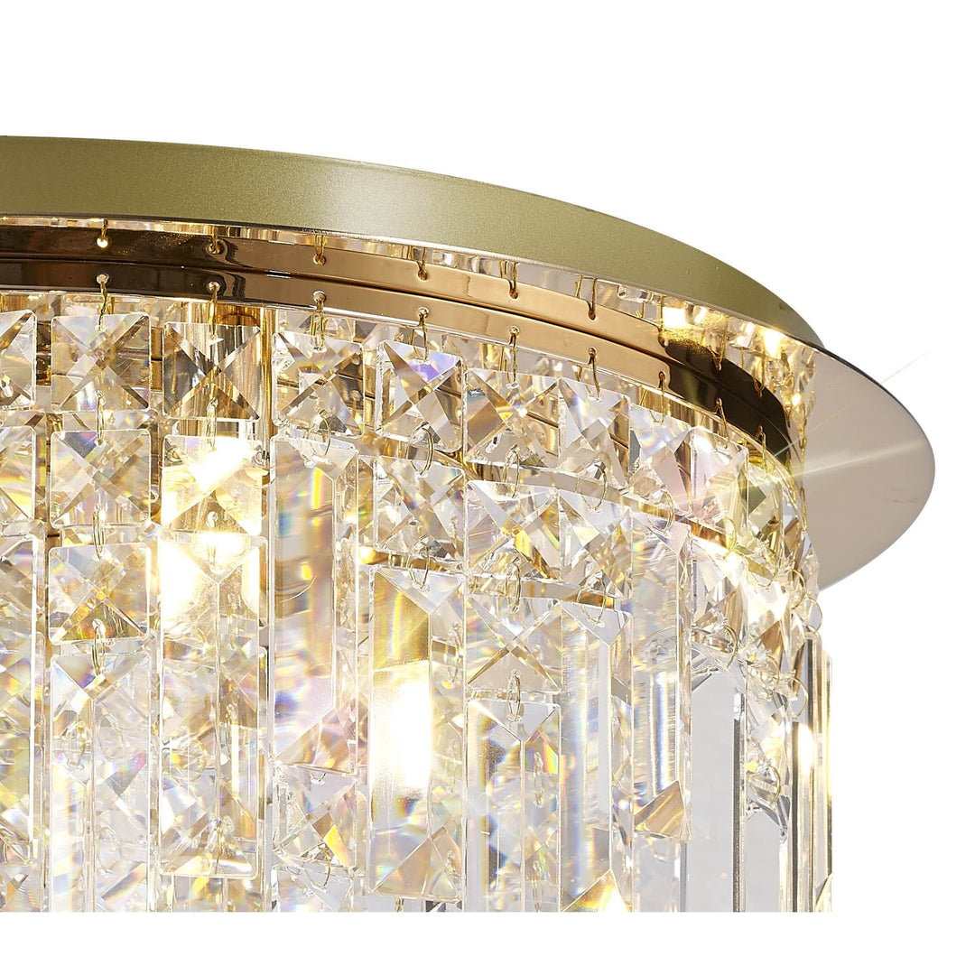 Diyas IL31811 Maddison Ceiling Round 6 Light G9 French Gold/Crystal