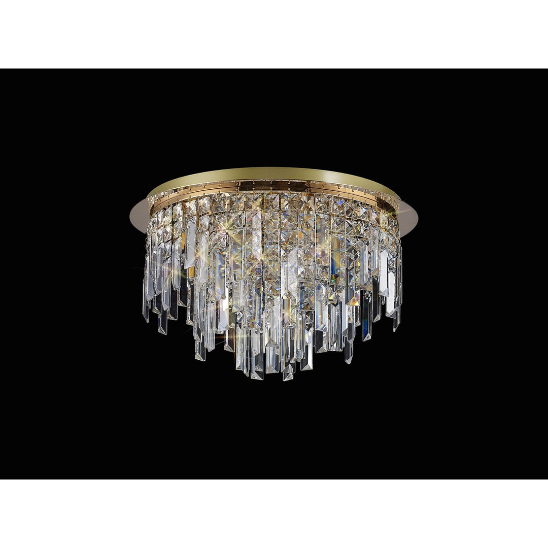 Diyas IL31811 Maddison Ceiling Round 6 Light G9 French Gold/Crystal