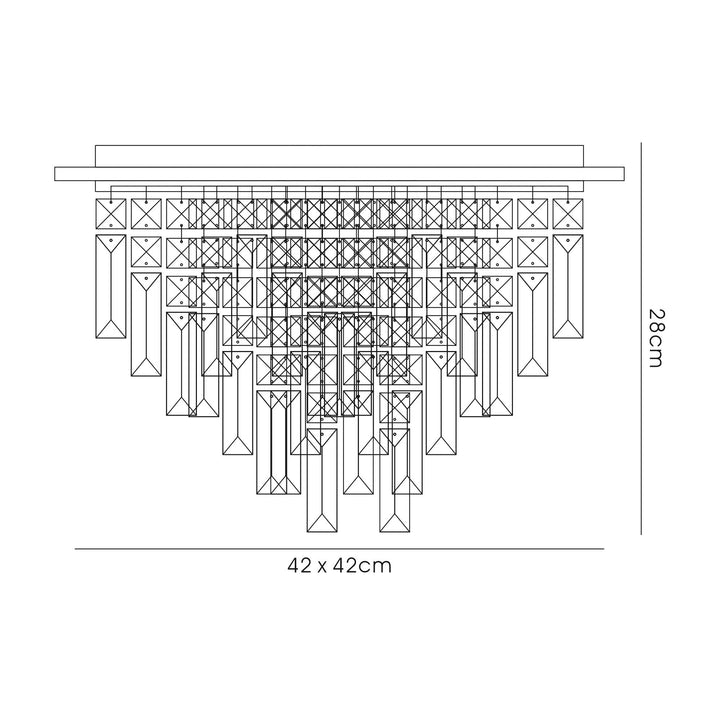 Diyas IL31812 Maddison Ceiling Square 6 Light G9 French Gold/Crystal