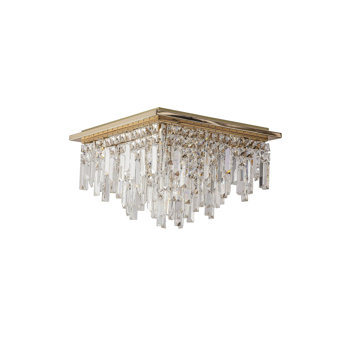 Diyas IL31812 Maddison Ceiling Square 6 Light G9 French Gold/Crystal