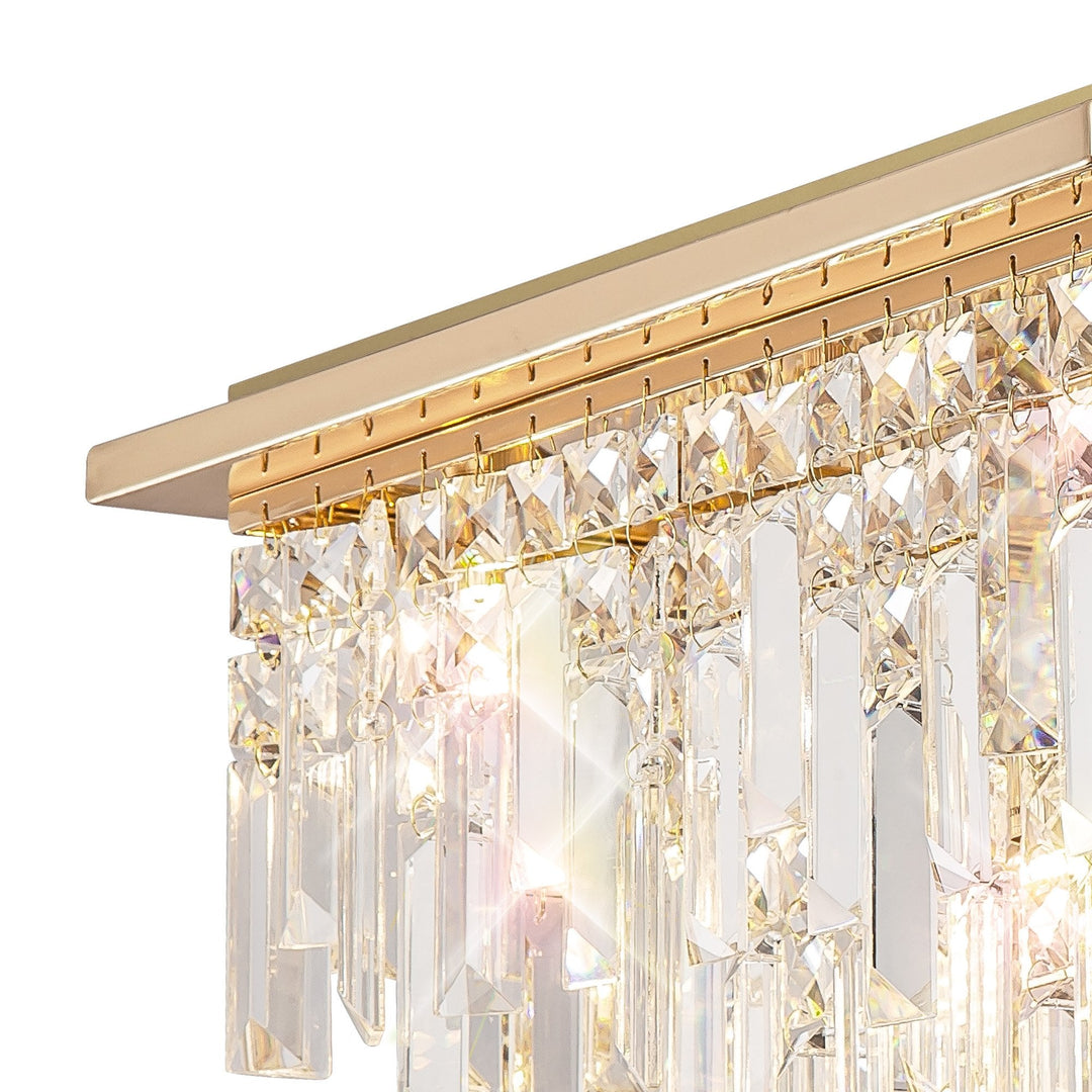 Diyas IL31812 Maddison Ceiling Square 6 Light G9 French Gold/Crystal