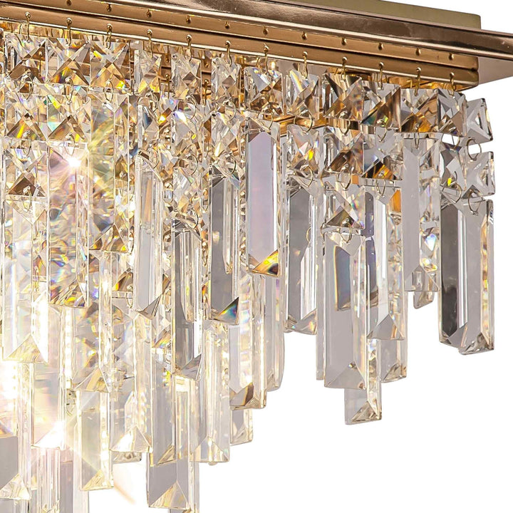 Diyas IL31812 Maddison Ceiling Square 6 Light G9 French Gold/Crystal