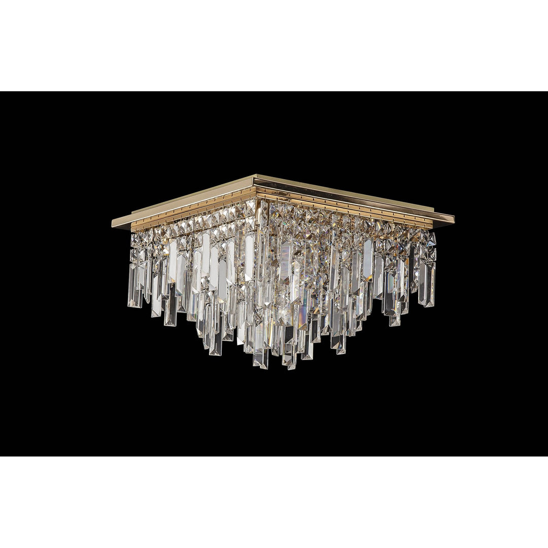 Diyas IL31812 Maddison Ceiling Square 6 Light G9 French Gold/Crystal