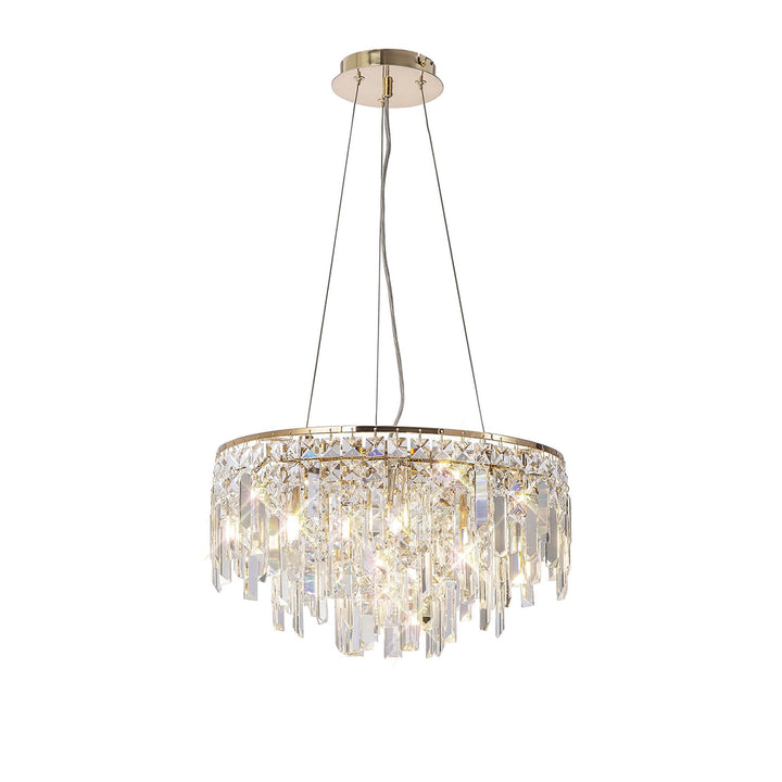 Diyas IL31814 Maddison Pendant Round 6 Light G9 French Gold/Crystal