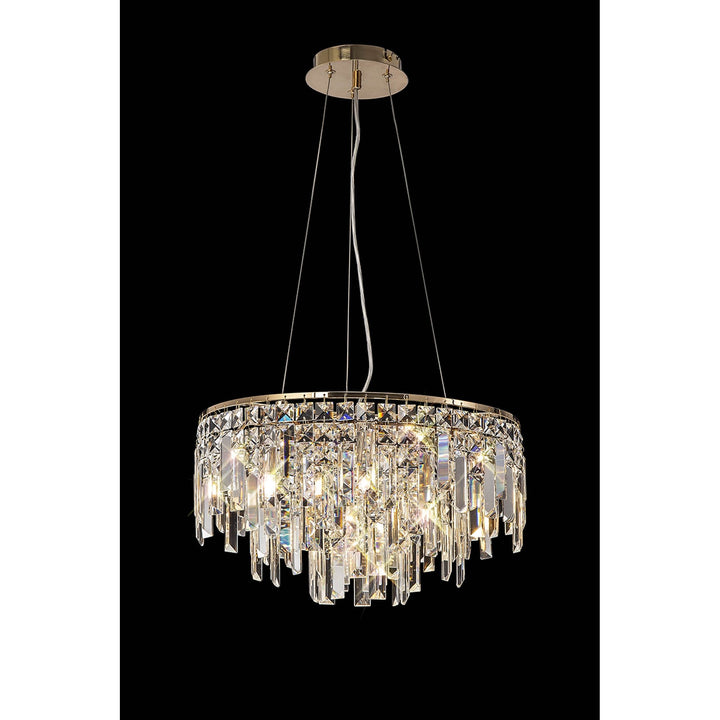 Diyas IL31814 Maddison Pendant Round 6 Light G9 French Gold/Crystal