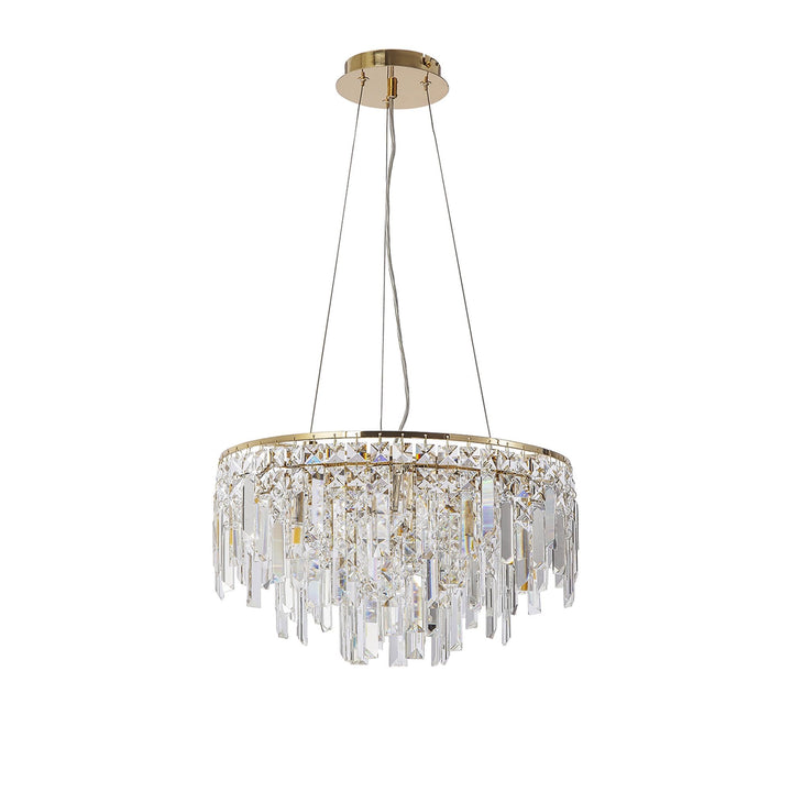 Diyas IL31814 Maddison Pendant Round 6 Light G9 French Gold/Crystal