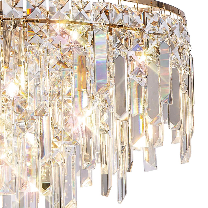 Diyas IL31814 Maddison Pendant Round 6 Light G9 French Gold/Crystal