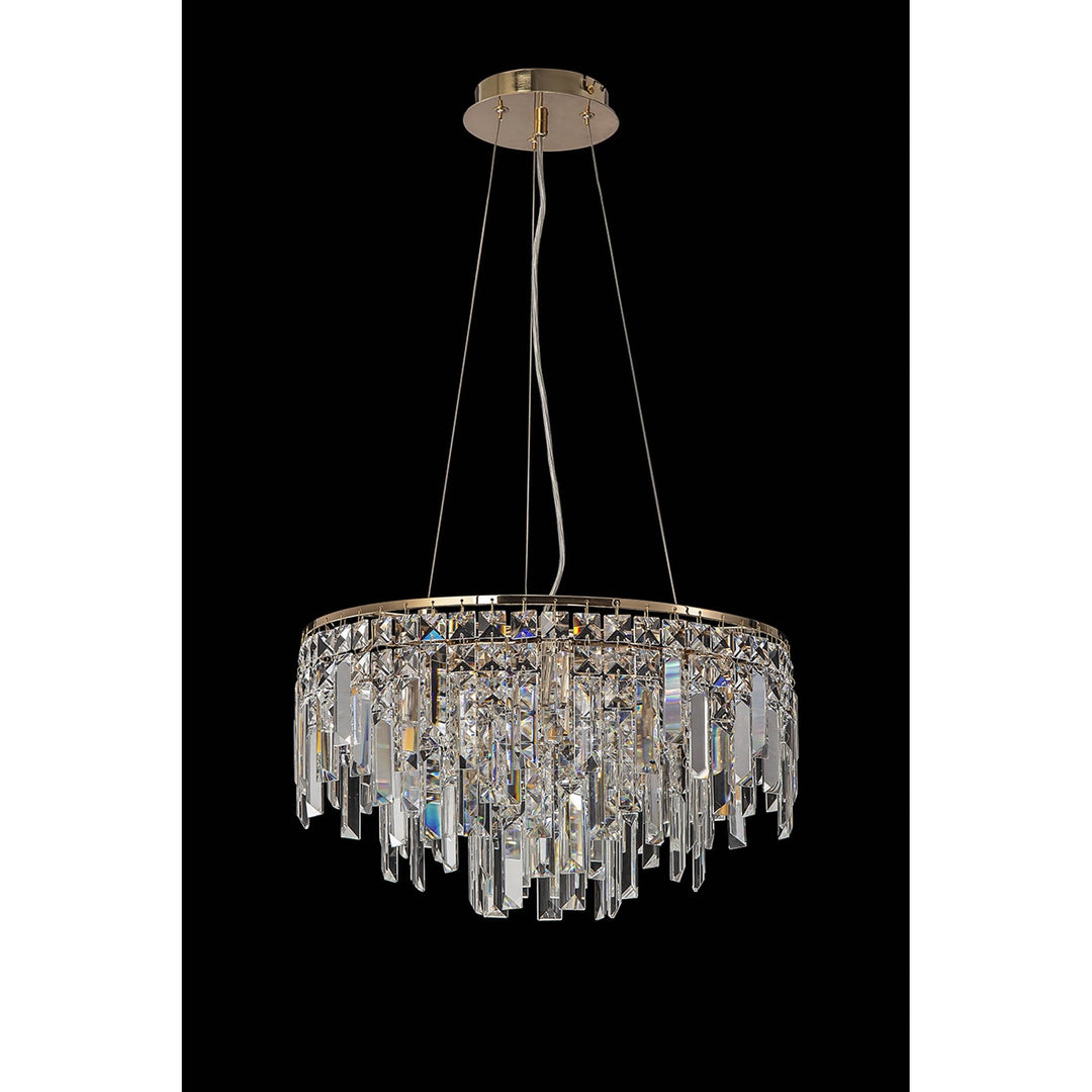 Diyas IL31814 Maddison Pendant Round 6 Light G9 French Gold/Crystal