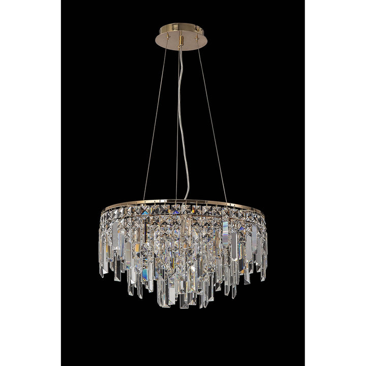 Diyas IL31814 Maddison Pendant Round 6 Light G9 French Gold/Crystal