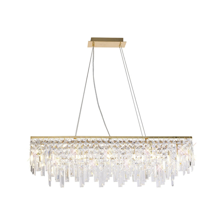 Diyas IL31815 Maddison Pendant Linear 6 Light G9 French Gold/Crystal