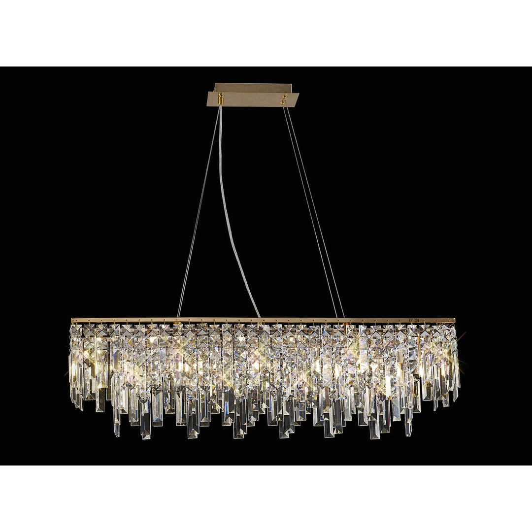 Diyas IL31815 Maddison Pendant Linear 6 Light G9 French Gold/Crystal