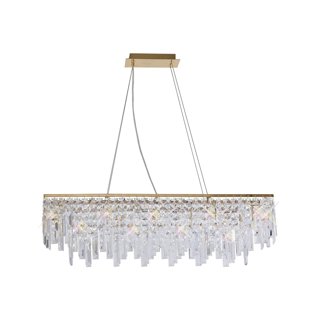 Diyas IL31815 Maddison Pendant Linear 6 Light G9 French Gold/Crystal