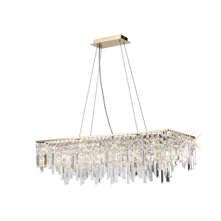 Diyas IL31815 Maddison Pendant Linear 6 Light G9 French Gold/Crystal