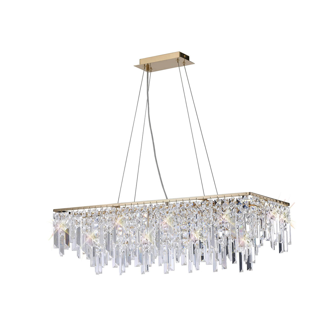 Diyas IL31815 Maddison Pendant Linear 6 Light G9 French Gold/Crystal