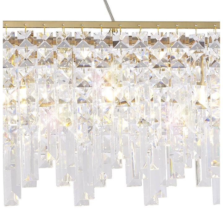 Diyas IL31815 Maddison Pendant Linear 6 Light G9 French Gold/Crystal