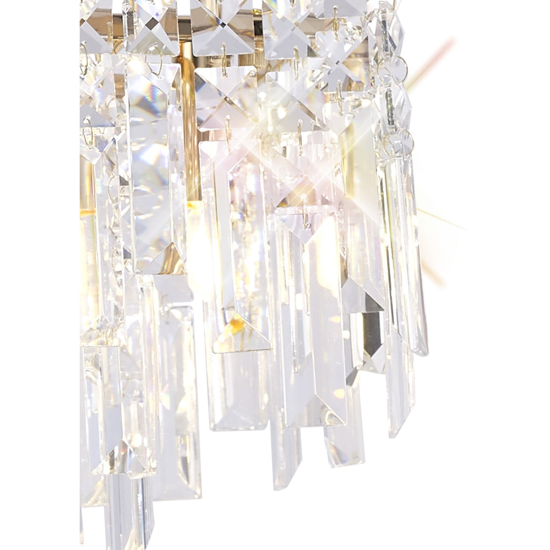 Diyas IL31815 Maddison Pendant Linear 6 Light G9 French Gold/Crystal