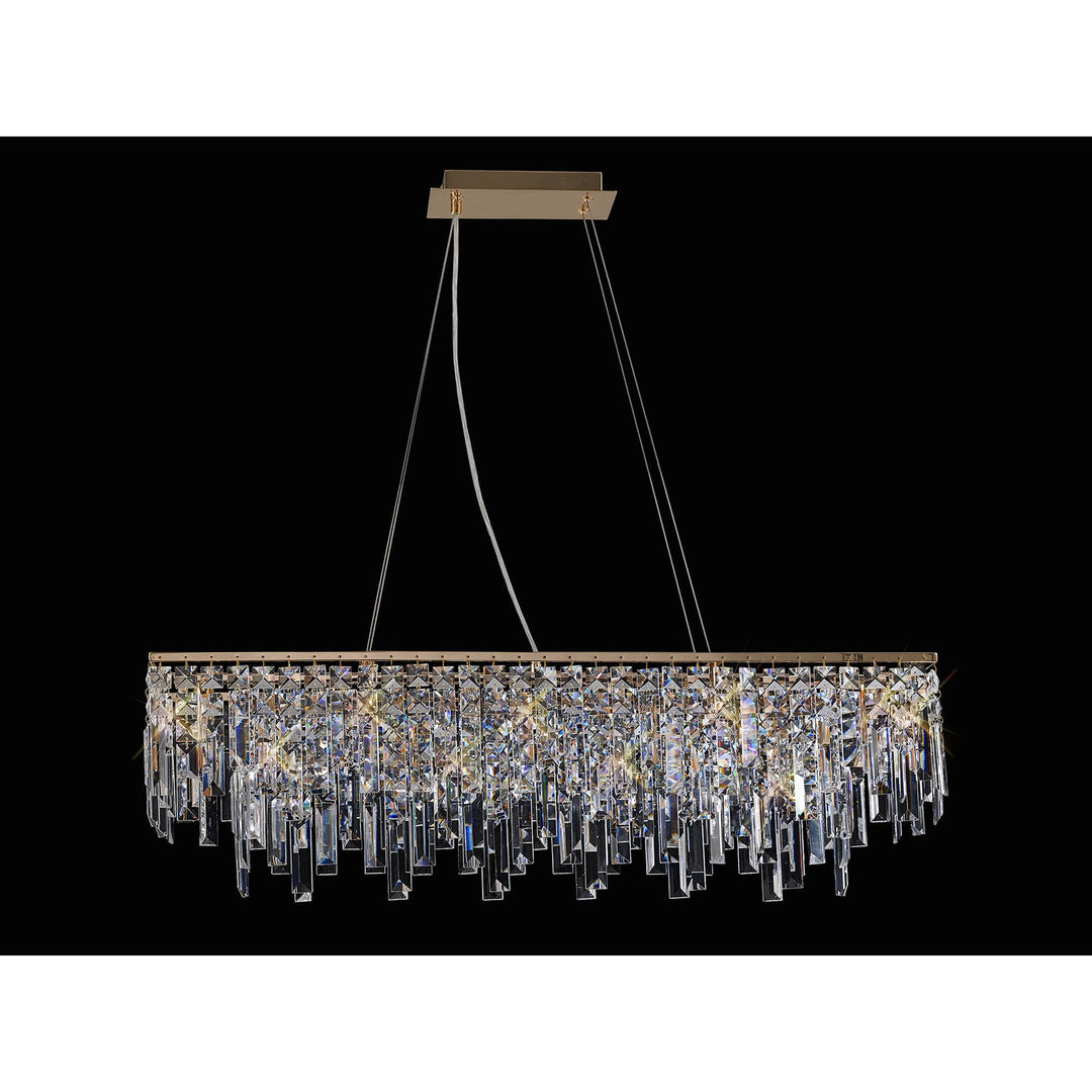 Diyas IL31815 Maddison Pendant Linear 6 Light G9 French Gold/Crystal