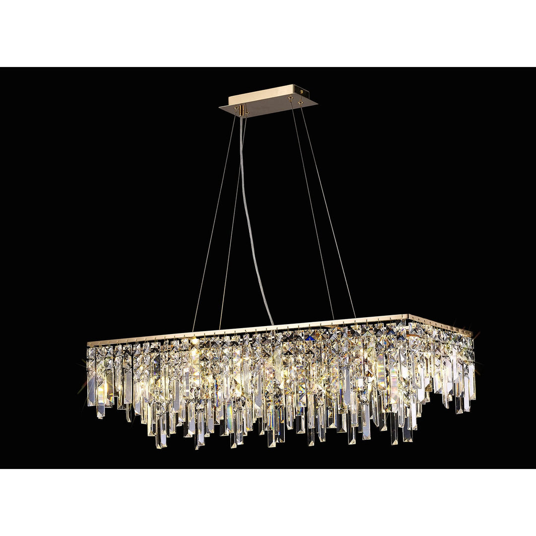 Diyas IL31815 Maddison Pendant Linear 6 Light G9 French Gold/Crystal