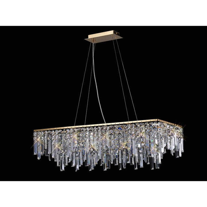 Diyas IL31815 Maddison Pendant Linear 6 Light G9 French Gold/Crystal