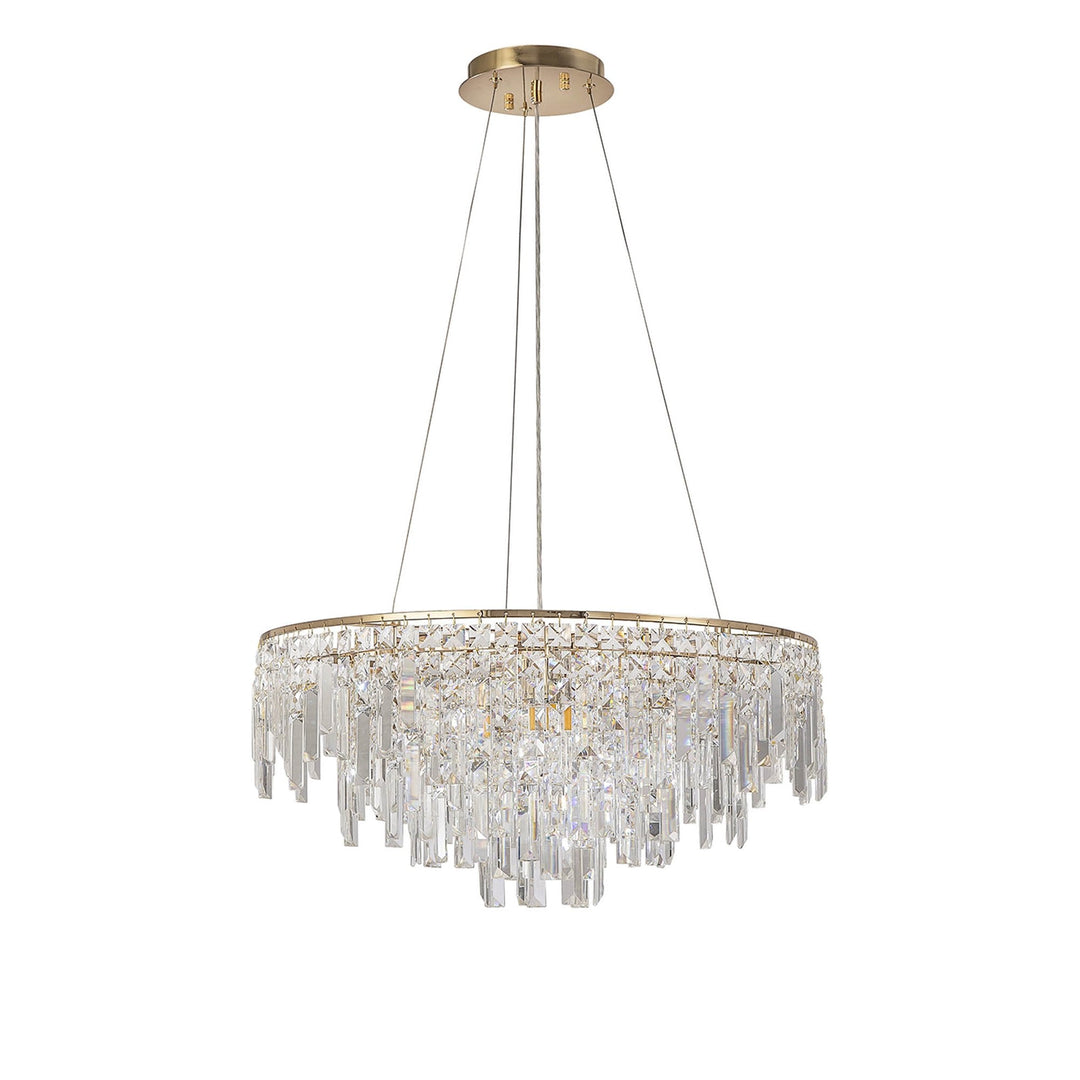 Diyas IL31816 Maddison Pendant Round 8 Light G9 French Gold/Crystal