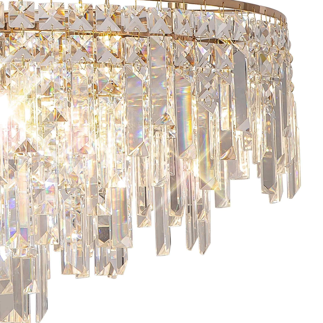 Diyas IL31816 Maddison Pendant Round 8 Light G9 French Gold/Crystal