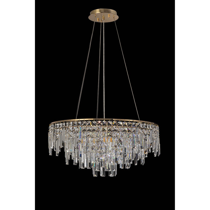 Diyas IL31816 Maddison Pendant Round 8 Light G9 French Gold/Crystal