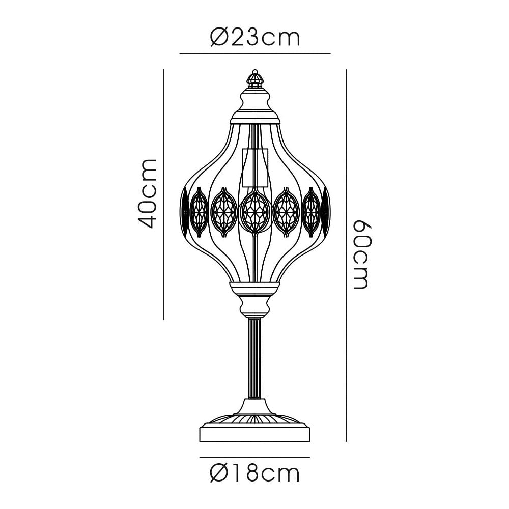 Diyas IL31574 Marisa Table Lamp 1 Light E27 Antique Brass/Amber Crystal