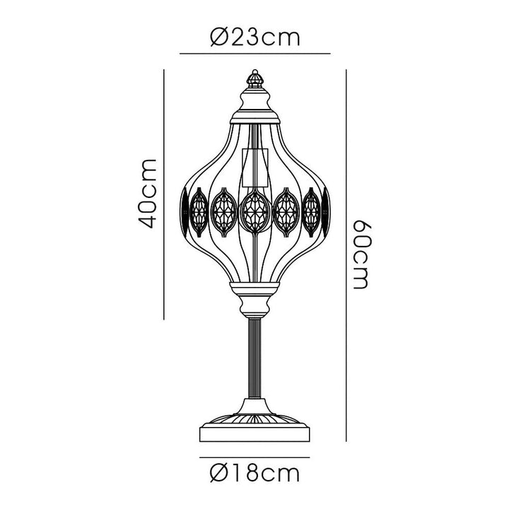 Diyas IL31574 Marisa Table Lamp 1 Light E27 Antique Brass/Amber Crystal