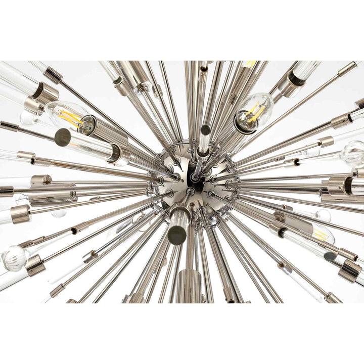 Diyas IL32830PN Noon Pendant 9 Light E14 Polished Nickel/Clear Glass