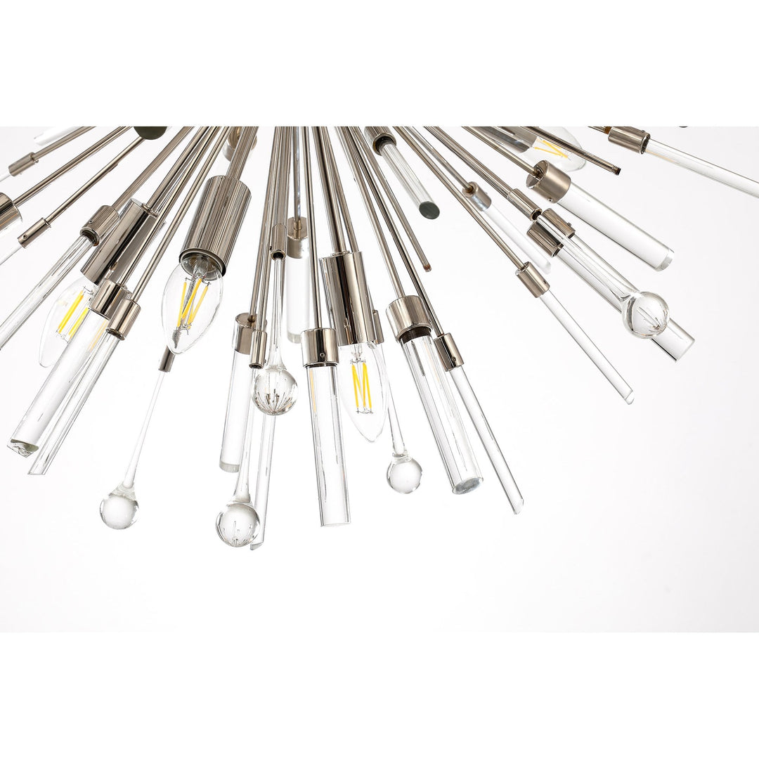 Diyas IL32831PN Noon Pendant 12 Light E14 Polished Nickel/Clear Glass