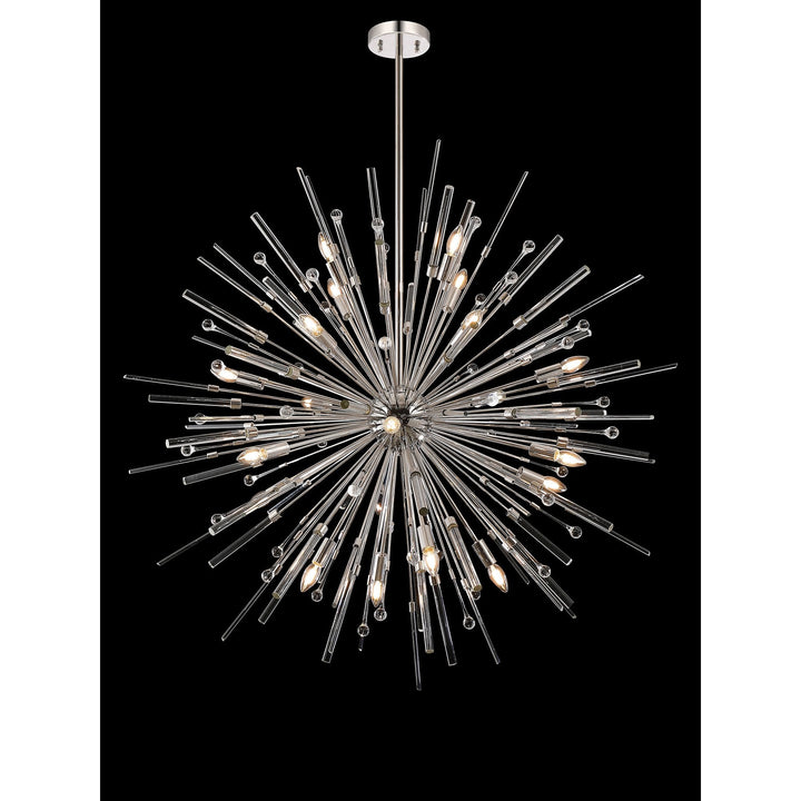 Diyas IL32832PN Noon Pendant 20 Light E14 Polished Nickel/Clear Glass