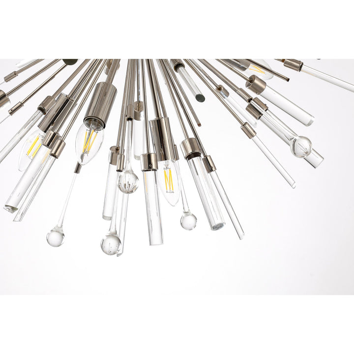 Diyas IL32832PN Noon Pendant 20 Light E14 Polished Nickel/Clear Glass