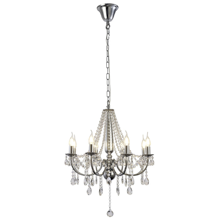 Diyas IL30056 Olivia Pendant out Shade 8 Light E14 Polished Chrome/Crystal