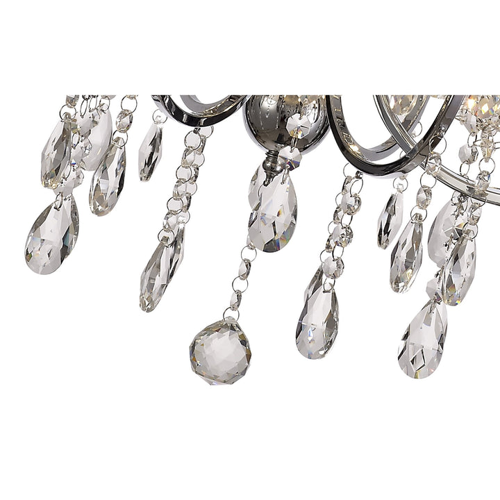 Diyas IL30056/GY Olivia Pendant Grey Shade 8 Light E14 Polished Chrome/Crystal