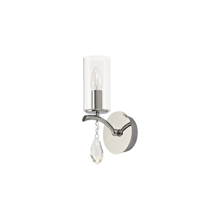 Diyas IL32791 Rhea Wall Lamp Switched 1 Light E14 Polished Chrome/Crystal Clear Glass