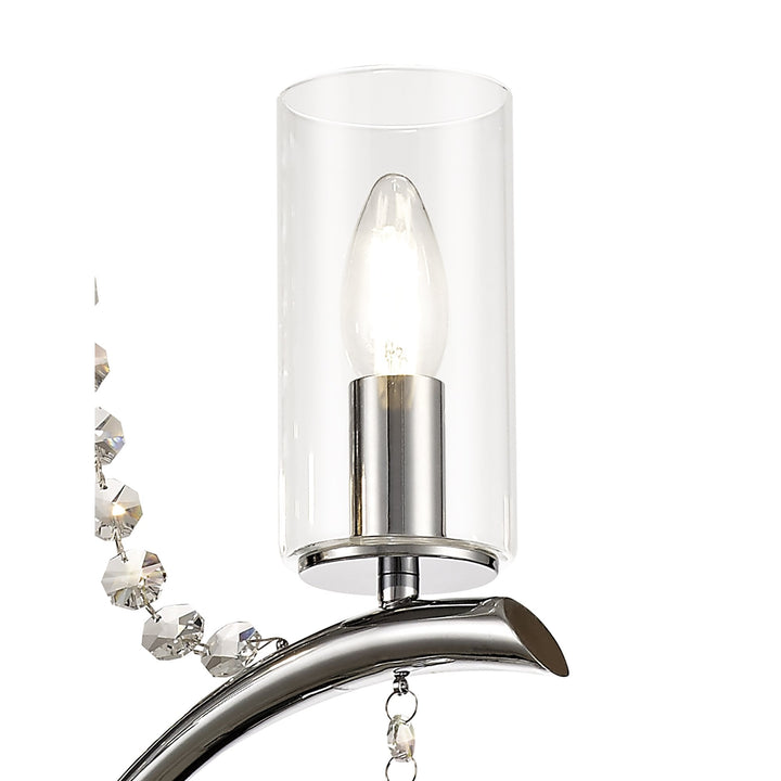 Diyas IL32793 Rhea Pendant 3 Light E14 Polished Chrome/Crystal Clear Glass