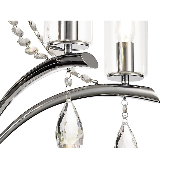 Diyas IL32795 Rhea Pendant 5 Light E14 Polished Chrome/Crystal Clear Glass