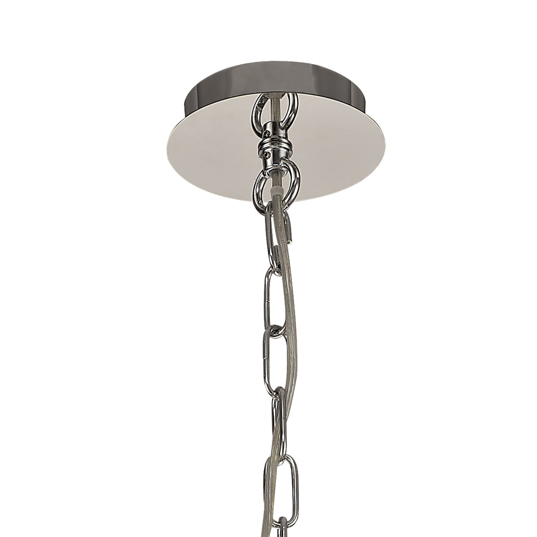 Diyas IL32798 Rhea Pendant 8 Light E14 Polished Chrome/Crystal Clear Glass