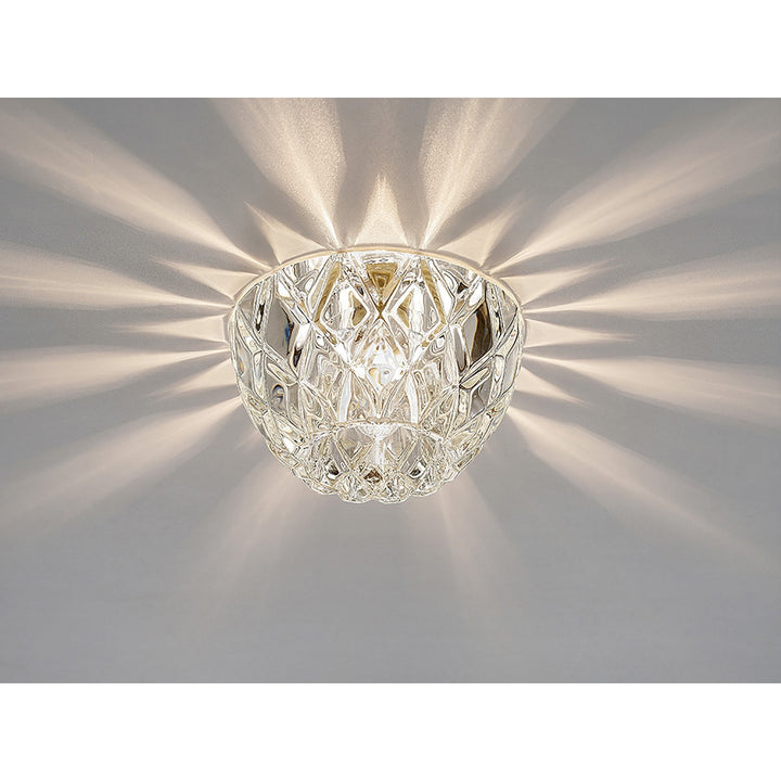 Diyas IL31843CH Ria G9 Diamond Faceted Round Downlight 1 Light Polished Chrome/Crystal Cut Out: 60mm