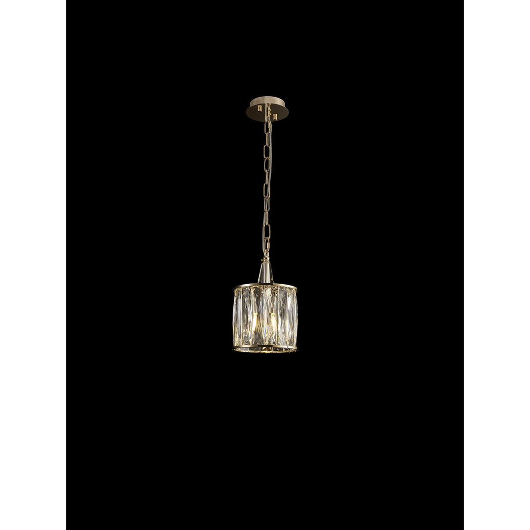 Diyas IL31823 Vivienne Pendant 1 Light E14 French Gold/Crystal