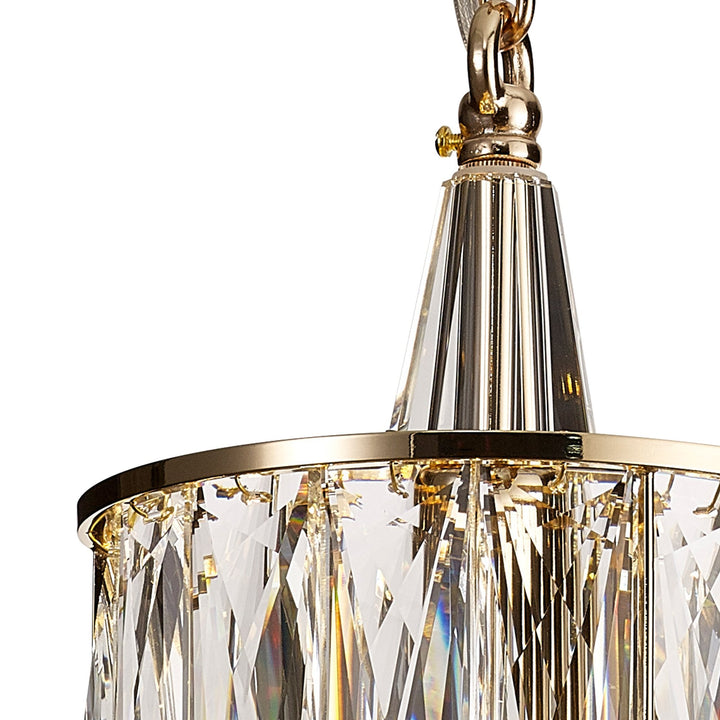 Diyas IL31823 Vivienne Pendant 1 Light E14 French Gold/Crystal