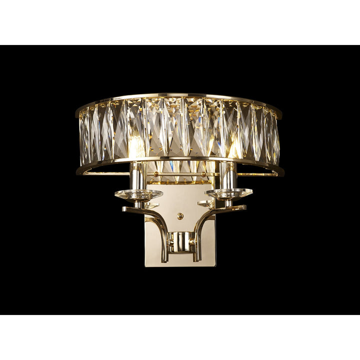 Diyas IL31828 Vivienne Wall Lamp 2 Light E14 French Gold/Crystal